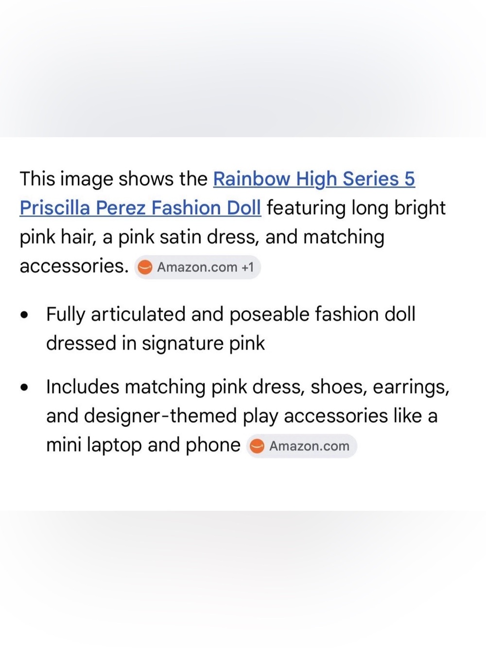 Rainbow High Series 5 Priscilla Perez
Articulated Fashion Doll Pink Accessories - Picture 10 of 10